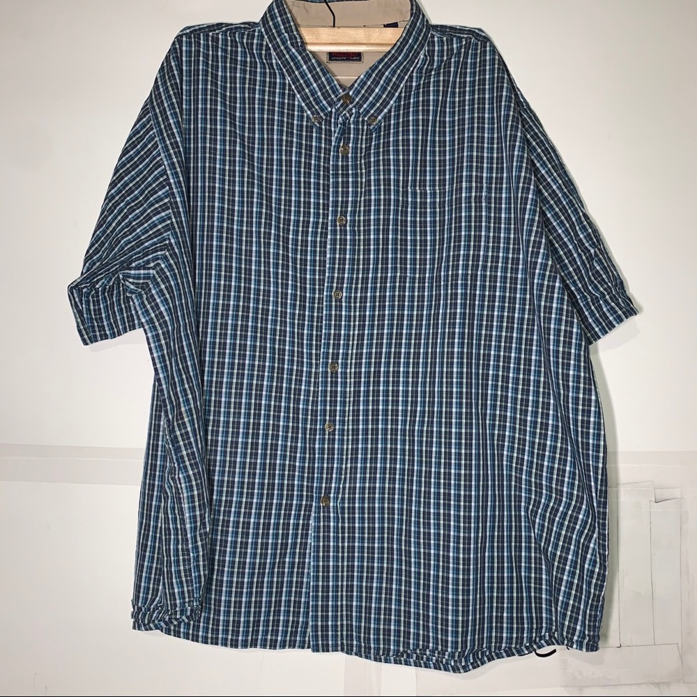 2 Wrangler 3XL Blue Green Western Cowboy button up
